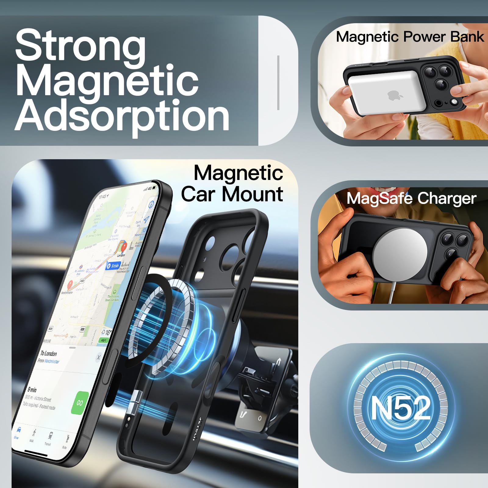 JETech Magnetic Matte Case for iPhone 17 Pro 6.3-Inch Compatible with MagSafe