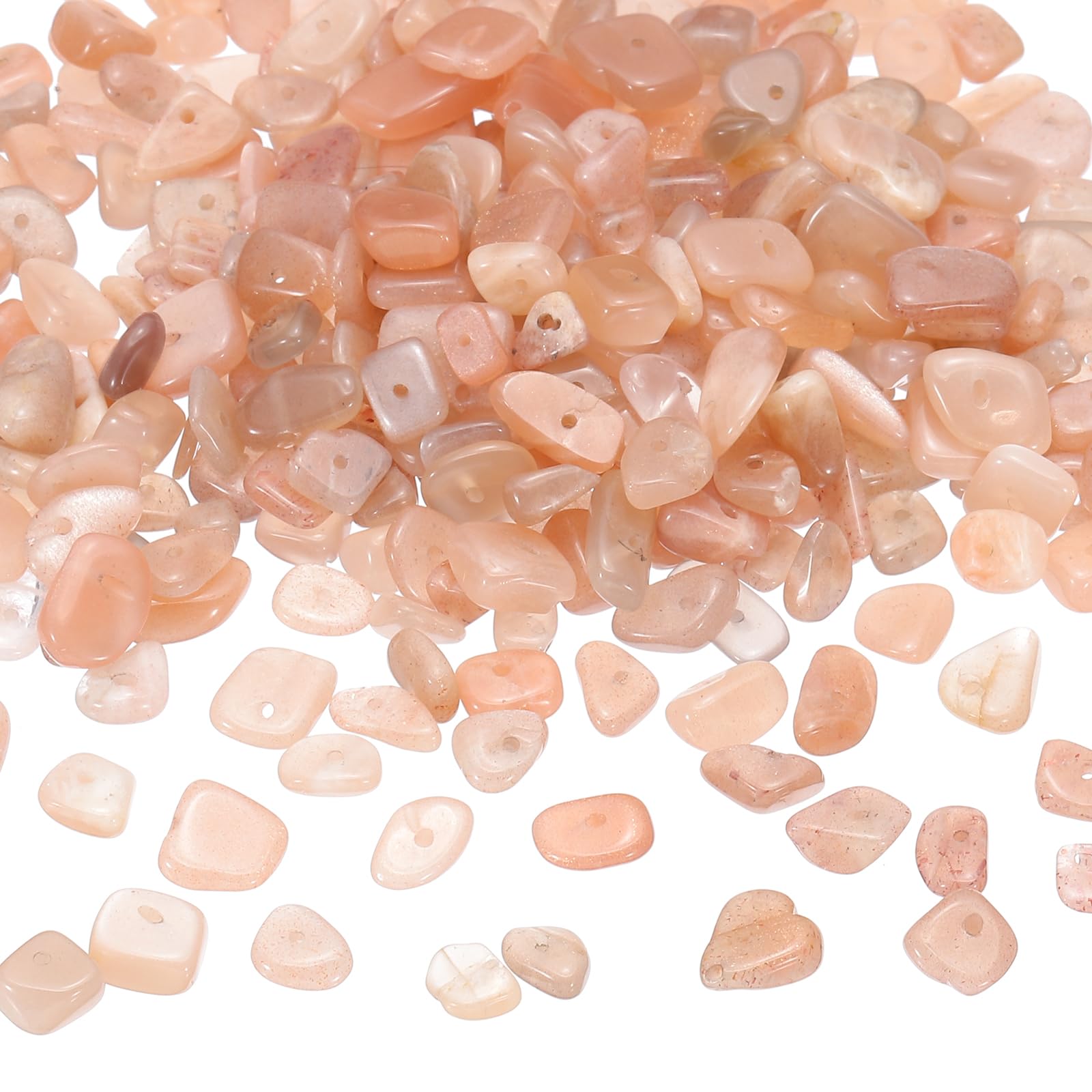 PATIKIL Chip Stone Beads, 350Pcs Crystals Gemstone Irregular Stone Loose Rocks Bead for DIY Jewelry Making Bracelet Necklace Earring, Gray Pink