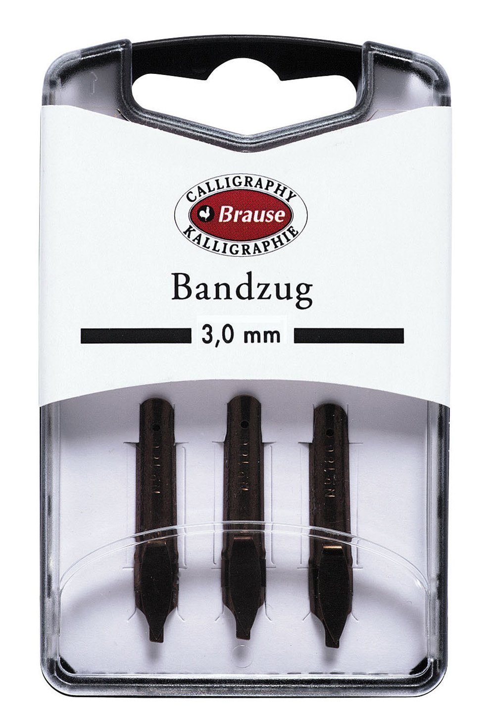 Brause 318030B - Calligraphy nibs for penholder - Box of 3 Bandzug - size 3 mm metal nibs - Manufactuered in Germany - Drawing - Writing - Creative Tools