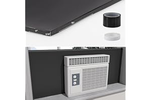 SZKXMJ Window Air Conditioner,Side Insulated Foam Panel, Summer/Winter Heat and Draft Insulating,One-Piece Full Surround Insulation Panels Window Seal New (Black)