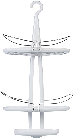 AmazonBasics - Estante de ducha con gancho giratorio, Blanco: Amazon.es