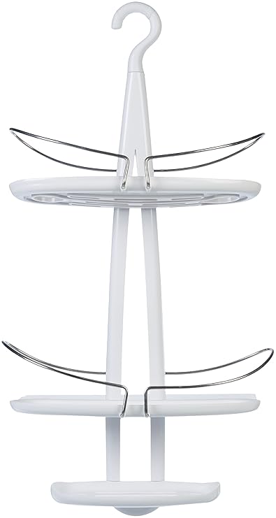 AmazonBasics - Estante de ducha con gancho giratorio, Blanco: Amazon.es