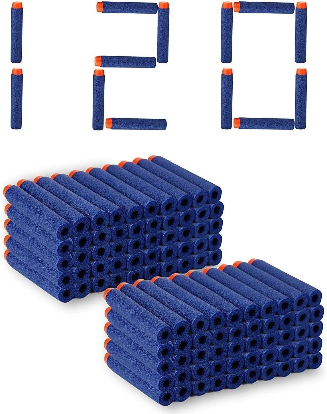 Storio Nerf Gun Bullets for All Types of Guns 120Pcs Darts (60 Suction + 60 Refill) - Mixed Colors for Fun