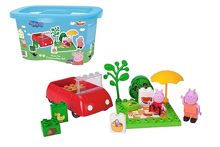 PlayBIG Bloxx - Peppa Wutz - Picknick Spaß - Spielset mit Peppa Pig Spielfiguren, kompatibel mit bekannten Bausteinen
