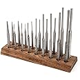 TEKTON Punch Set with Walnut Block (18-Piece) | 66564 | Made in USA
