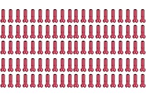 Bicycle Spoke Nipples GUB 100Pcs Bicycle Aluminum Alloy Spoke Cap Spoke Cover Nipple Cycling Accessory (red)
