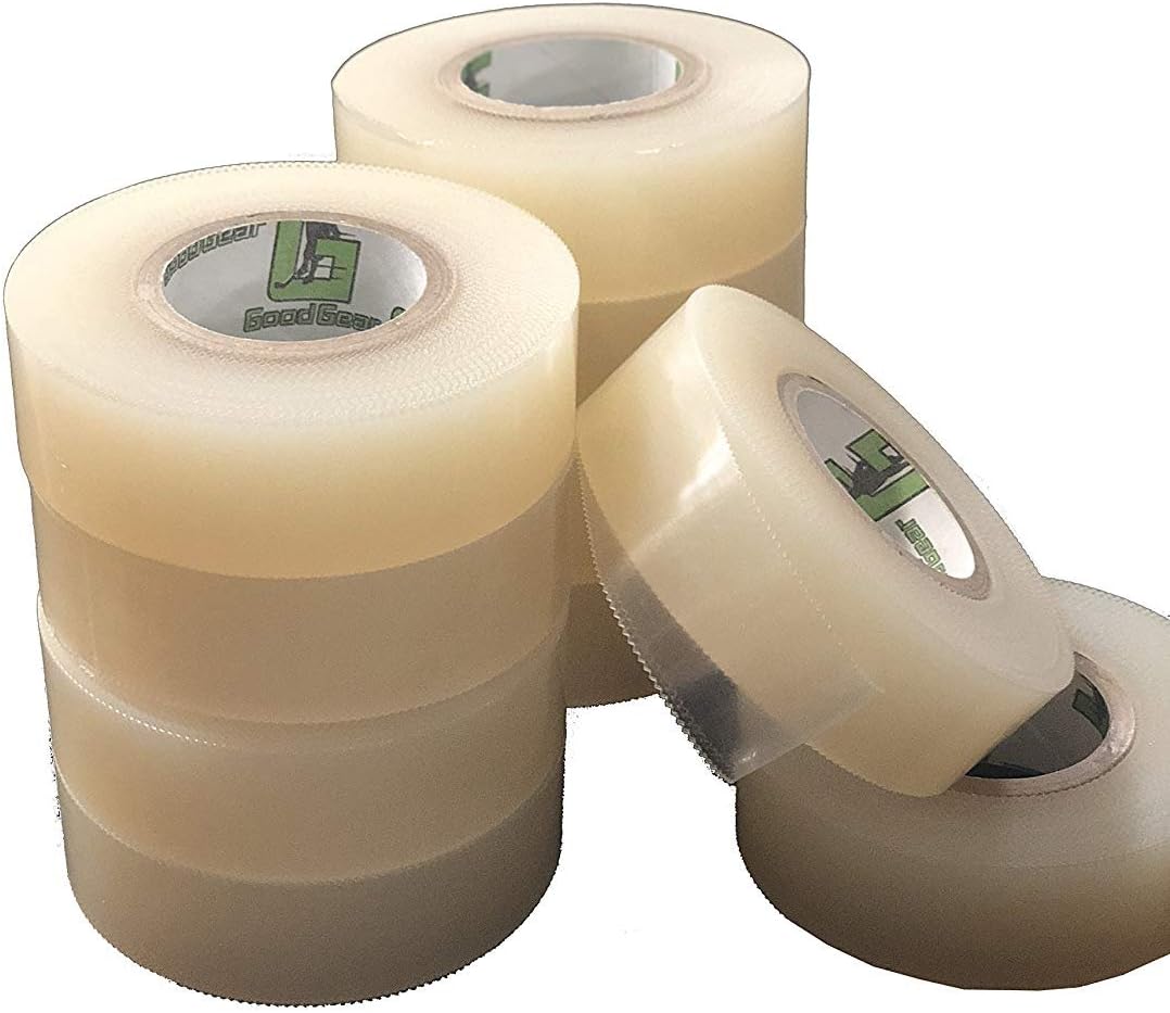 Good Gear Clear Hockey Tape. Poly Sock Tape. Easy Stretch, Easy Rip. 6 Pack. - Made in North America for Hockey : Sports & Outdoors