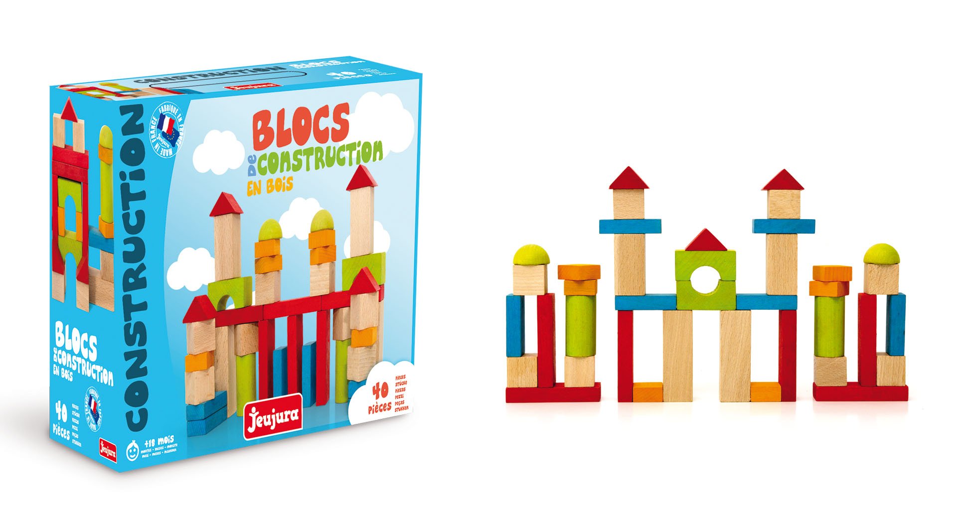 Jeujura JeujuraJ8241 Wood Blocks Set (40-Piece)