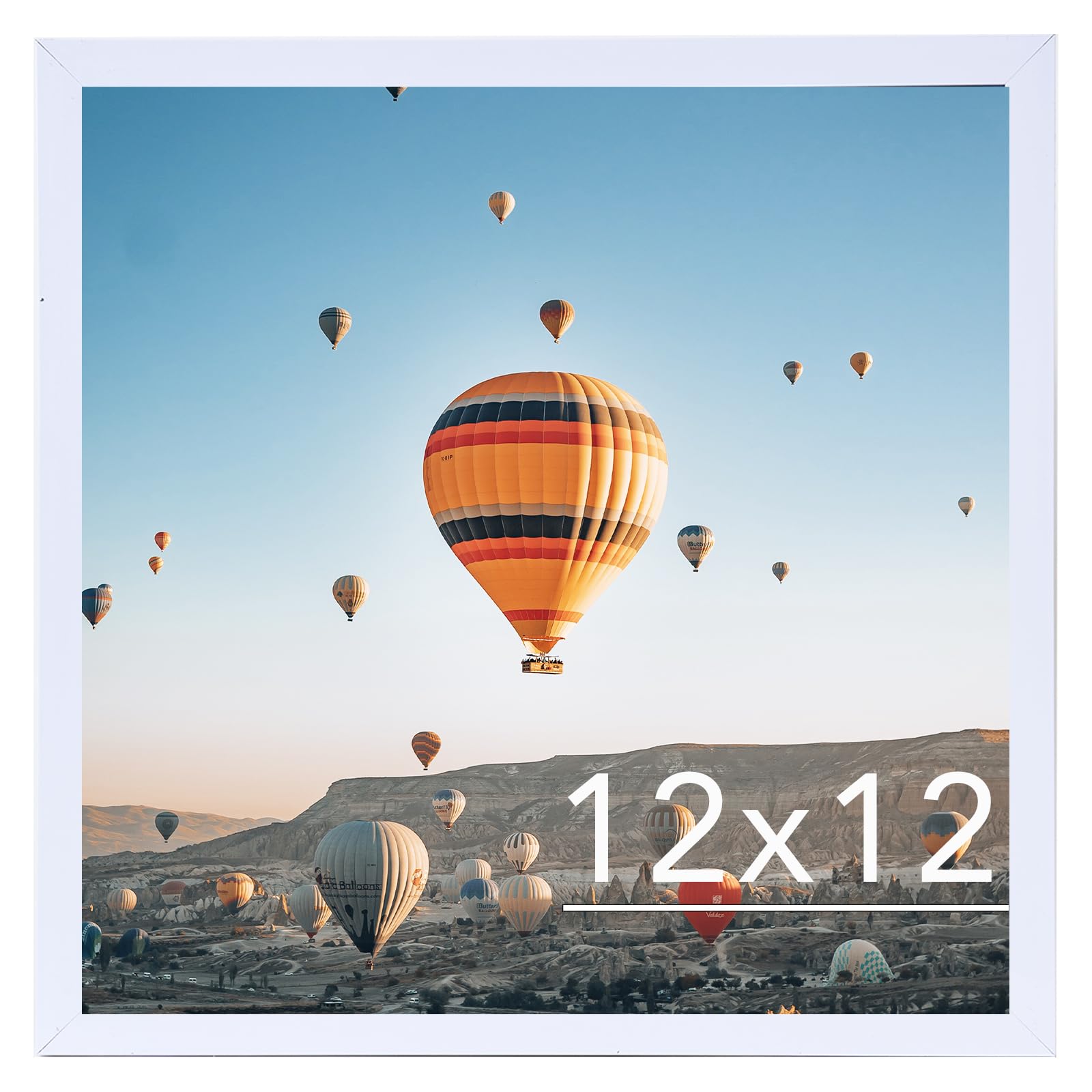 Photo 1 of JCJMY 12x12 inch Picture Frame, Horizontal and Vertical Formats for Wall Hanging, 12 x 12 Wall Gallery Poster Photo Frame with Shatter Resistant Plexiglass, White