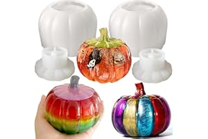 ZQYSING (2 Pack) Pumpkin Jar Molds, Resin Jar Molds Pumpkin Silicone Molds for Epoxy Resin Thanksgiving Gift
