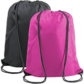 BeeGreen Black Pink Drawstring Backpack Bags Bulk 2 Pack X-Large 22.4" L x 17.5" W Sports Cinch Sack Gym String Bags Machine Washable Heavy Duty String Backpack For Men Women