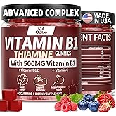 OALSE Thiamine Vitamin B1 Gummies - 500g Vegan Sugar Free Thiamine Supplement, with Natural Mixed Berries Flavor for Adults & Kids (60 Counts)