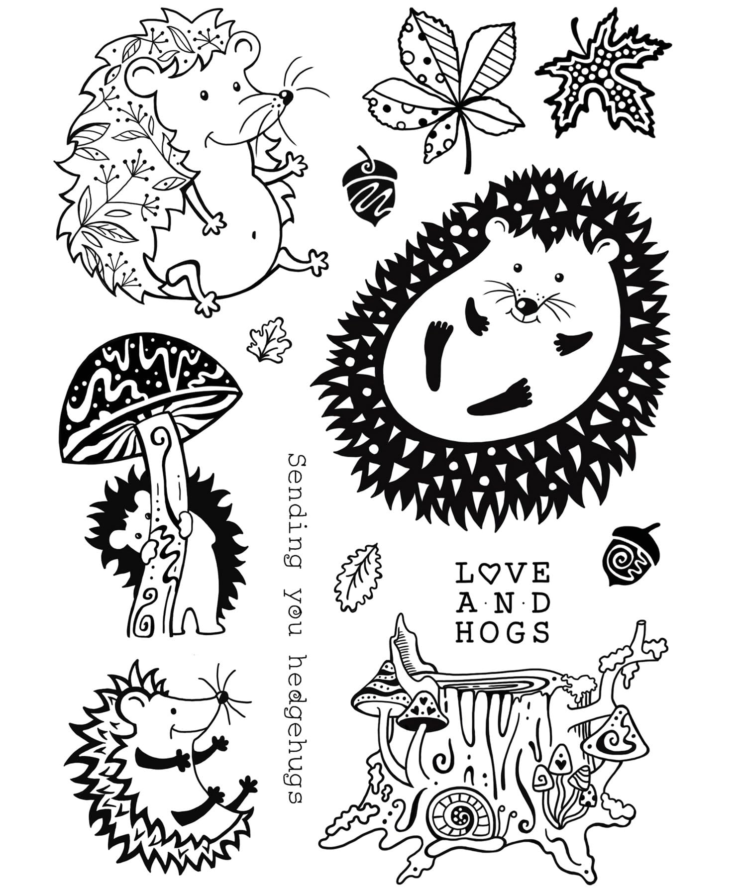 Creative Expressions Designs by Dora Hedgehugs 6 in x 8 in Clear Stamp Set