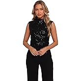Petal & Pup Womens Nissa Sequin Top - Black