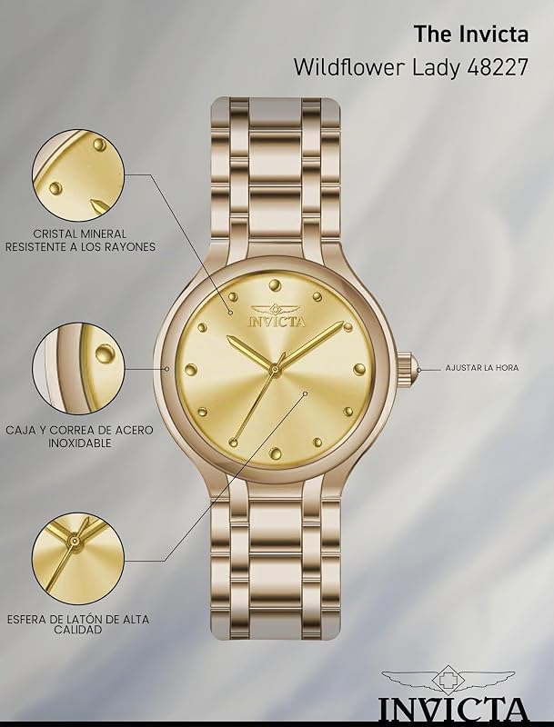 Relógio de Quartzo em Aço Inoxidável Wildflower para Mulheres - 32mm