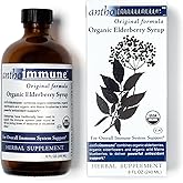Maine Medicinals Organic Elderberry Syrup - Anthoimmune - Immune Support Supplement for Adults and Kids- USDA Organic, Ultra-Premium Black Elderberry Formula (8 oz) 48 Servings