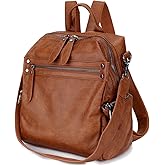 VX VONXURY Backpack Purse for Women, PU Leather Fashion Convertible Backpack Shoulder Bag Ladies Rucksack In 2 Ways To Carry
