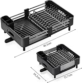 KINGRACK Extendable Dish Drainer Rack Stainless Steel Black view 6