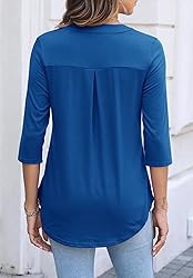Halife Ladies Tops and Blouses 3/4 Sleeve Stretchy
