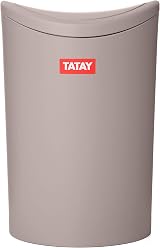 TATAY 6L Bathroom Bin Swing Lid Taupe Compact 19x19x28 Spain view 2