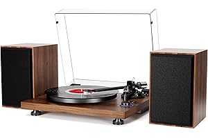 FEKTIK Record Player for Vinyl with Speakers,Bluetooth Turntable for Vinyl Records with 36W HiFi Stereo Speakers,Magnetic Cartridge & Adjustable Counter Weight and Anti-Skating,RCA Output