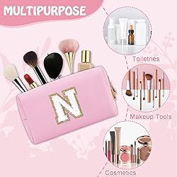 Chenille Letter Personalized Initial Preppy Makeup