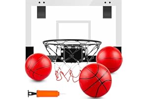 TREYWELL Indoor Basketball Hoop Boys Gifts for Teens and Adults Door Room Basketball Hoop Mini Hoop, 3 Balls and Batteries Basketball Toys for 8 9 10 11 12