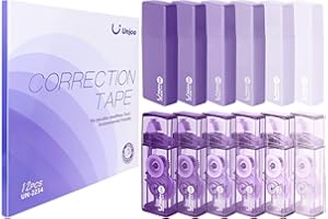 Unjoo White Correction Tape, Easy To Use Cute Applicator for Instant Corrections, For school, Office Workers (Gradient Purple, 5M/196" x 0.2",12pack)