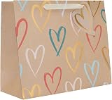 UK Greetings Large Gift Bag for Her Friend Kraft Hearts Design 33x26.7x13.7 cm