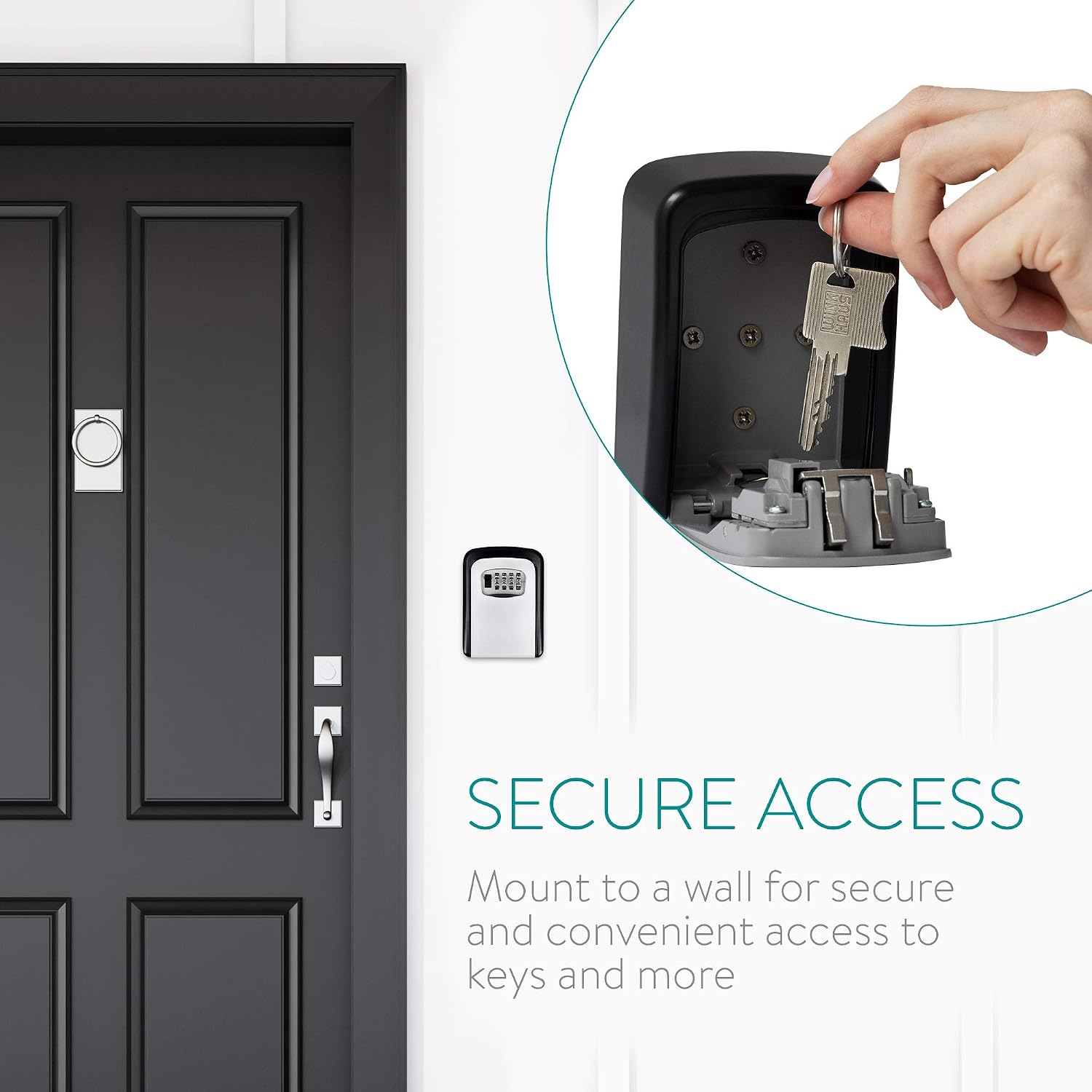 Navaris Key Box with Code – 12 x 8.5 x 4 cm Combination Lock Number ...