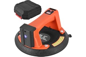 MEEFUNS Electric Vacuum Suction Cups with Digital Display - Heavy Duty Hand-held Glass Lifter 600LBS Load Capacity Powerful Industrial Glass Sucker for Window Tile Carry Replacement