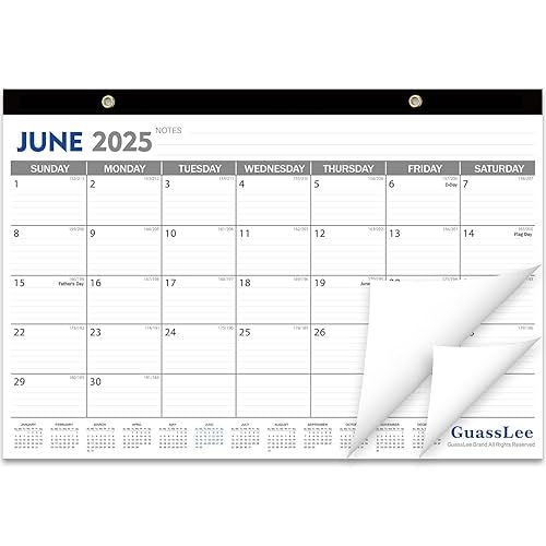 GuassLee Desk Calendar 2025-2026 - 19 Monthly Desktop Calendar 17" x 11.5" Runs from Jun. 2025-Dec. 2026 with Julian Dates for Students Family Office Easy Planning