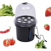 GROZY Hydroponics Seedling Cloning System Kit Fog Seedling Box | 8 Holes Cloning System Aeroponic Propagation Kit Soilless Hydroponic Equipment for Indoor Outdoor Garden Vegetables