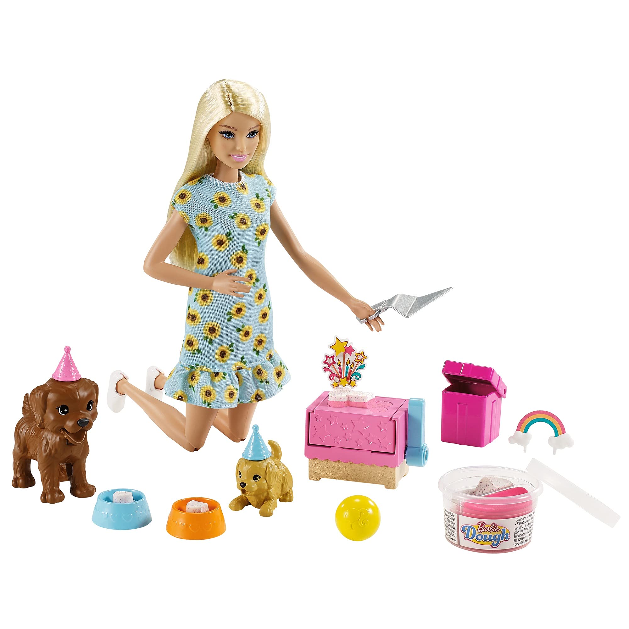 Barbie Doll 11 5 inch Blonde and Puppy Party Playset with 2 Pet Pupp | amzdealz