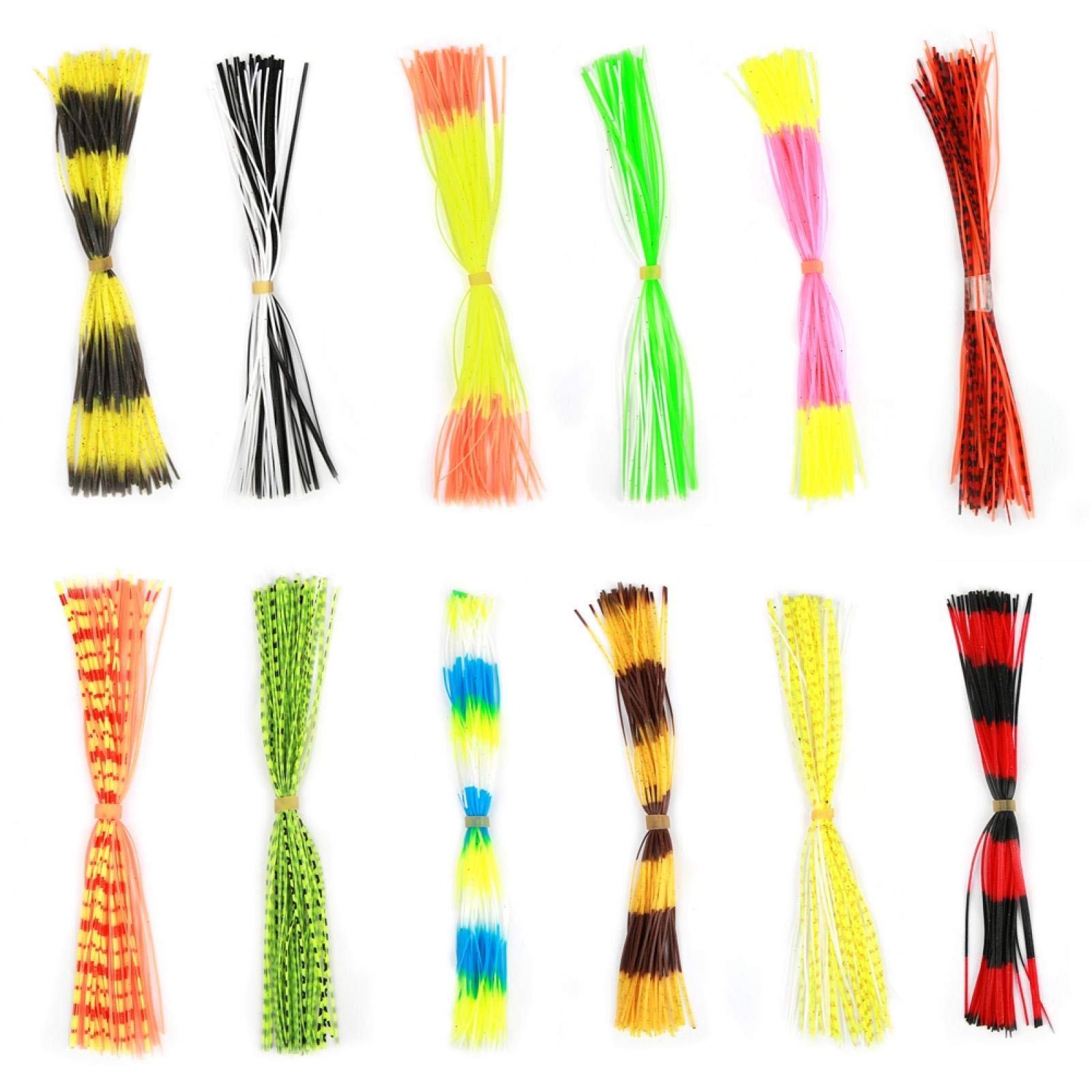 Tyenaza 600 Strands Soft Silicone Lure, 16cm Jig Fishing Jig Lures Skirts DIY Fishing Bait Accessories