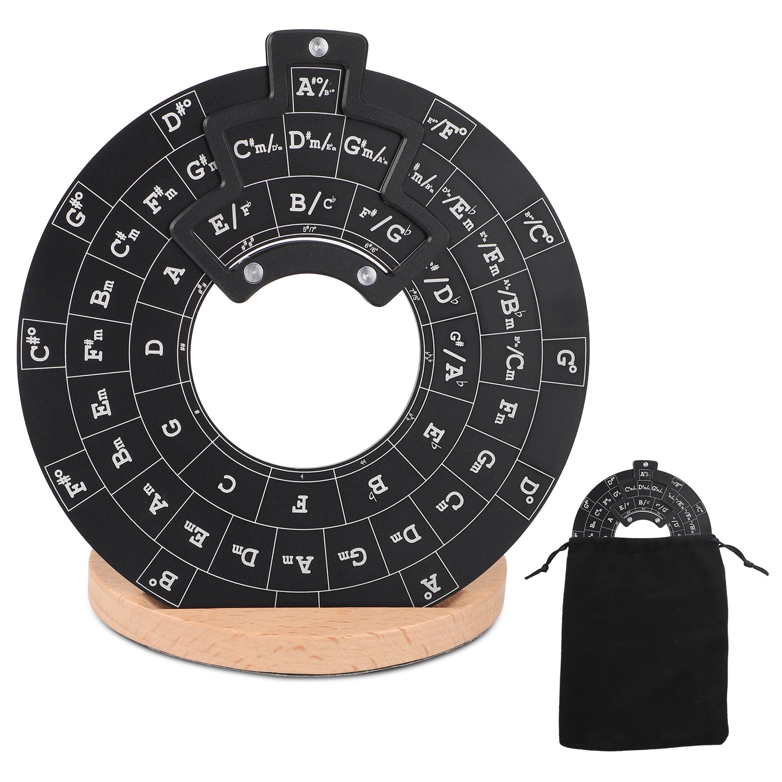 Guitar Music Theory Disc Circle of Fifths, Wheel Metal Melody Tool Hord Wheel with Stand Holder Chord Music Theory Learning Tool Circle of Fifths Wheel for Musicians Beginners