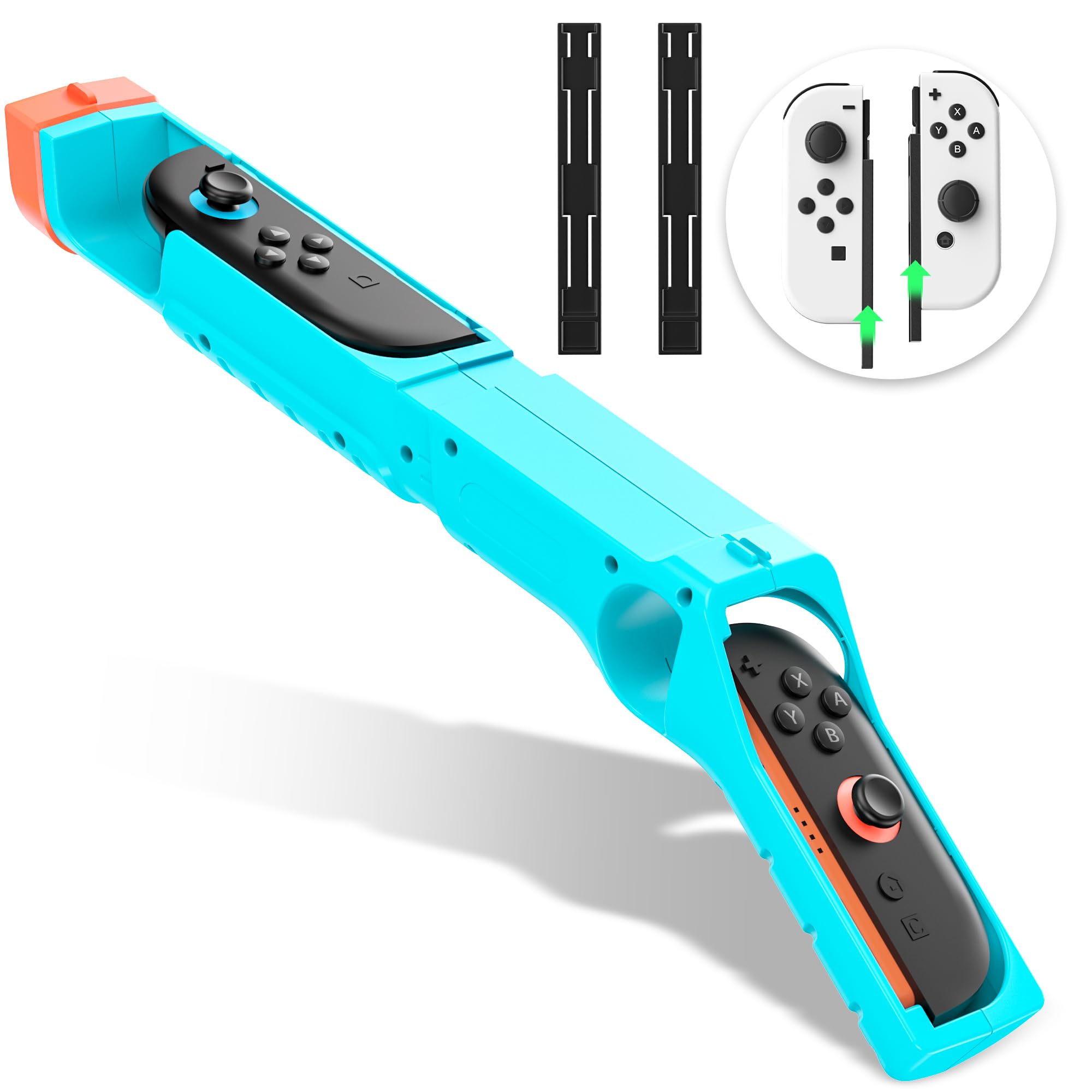 FANPL Game Gun for Nintendo Switch 2/1/OLED Joy Con, Joycon Controller Grip for Sniper Elite, Hunting Simulator, for Wolfenstein 2, for Splatoon, for Big Buck Hunter Arcade and Other Shooting Games