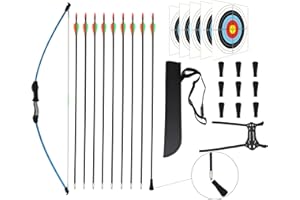 AUVIM 45" Bow and Arrow Set for Youth Kids Junior Beginner Bow Gift Outdoor Archery Set 18 Lb for Teen Outdoor Sports