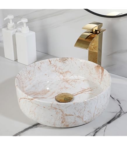 Vintage 15.7x15.7 Inch White Porcelain Vessel Sink – Hand-Carved Lotus Pattern, Above-Counter Bathroom Vanity Art Basin