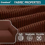 Granbest High Stretch Sofa Cover 3 Seater Jacquard Spandex Non Slip Coffee view 4