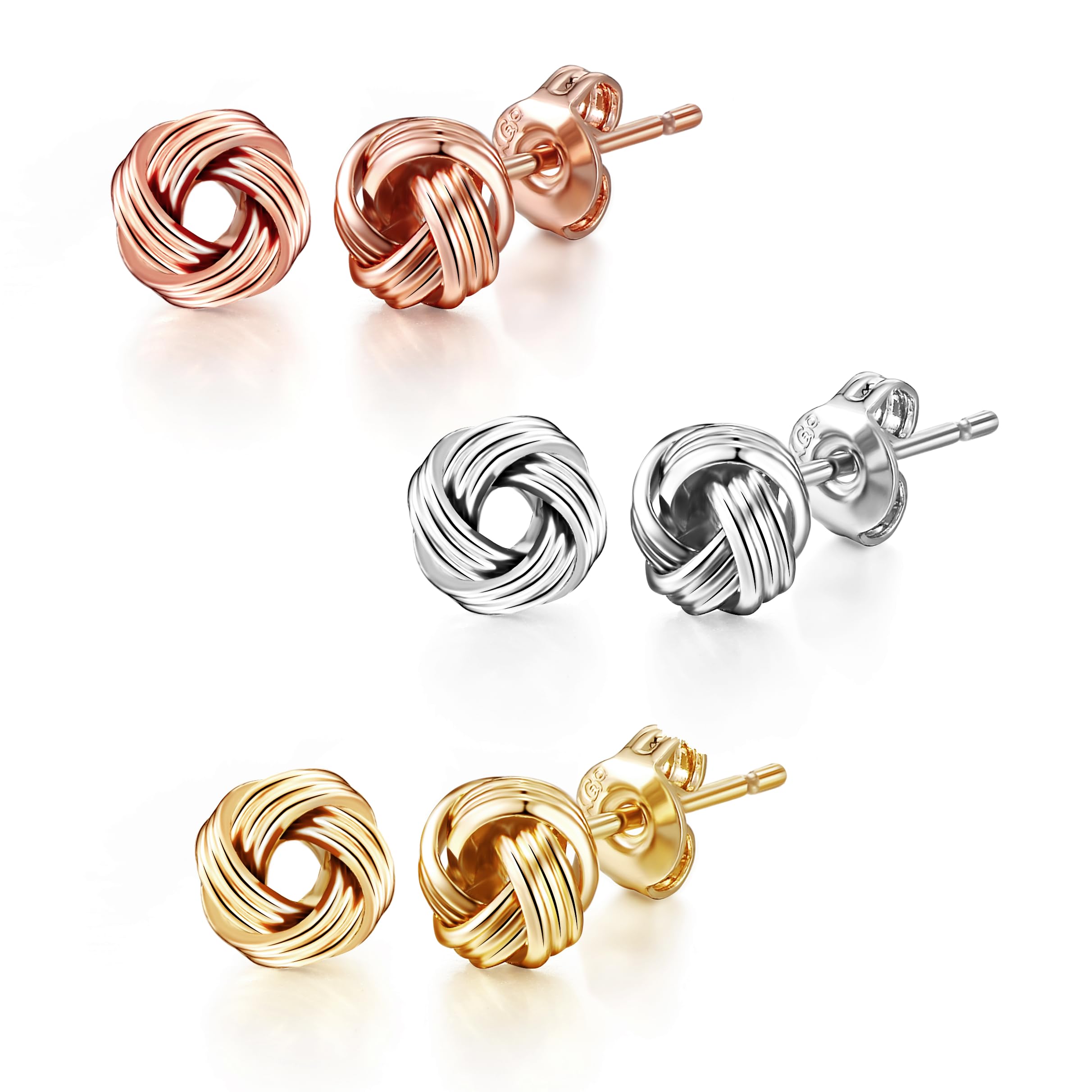 Philip Jones Set of Three Love Knot Earrings