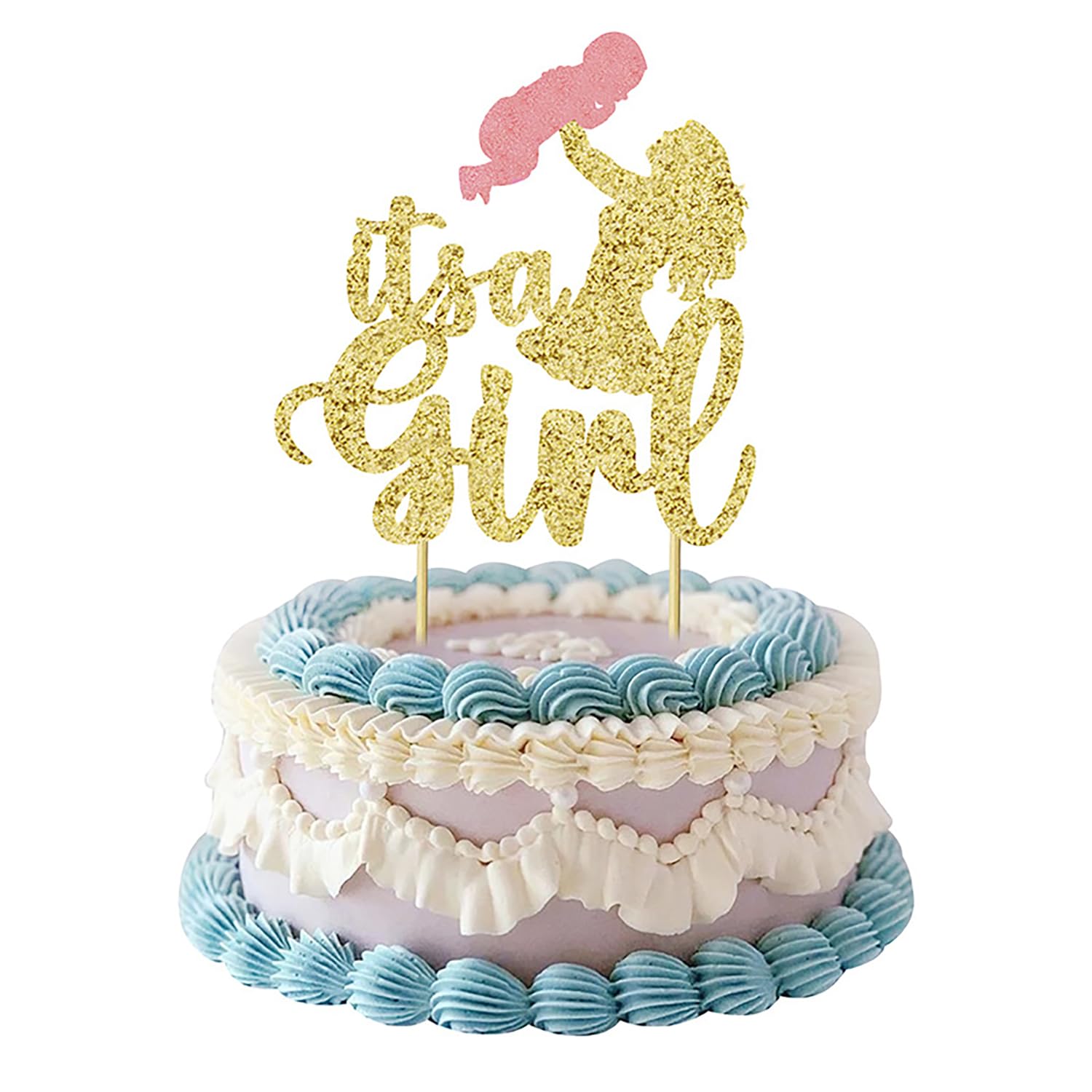 Photo 1 of **pack3**It's A Girl Cake Topper,Girl Cake Topper,Gender Reveal Baby Shower Party Cake Decor,Girl Birthday Party Cake Supplies Decorations