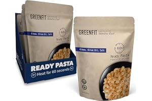 PREMIUM READY TO EAT PASTA | Simple, Clean ingredients | Microwavable | Elbow Shape | Greenfit By Chef Valentino Rizzo | Glyphosate Free | (8 Ounce - Pack of 6)