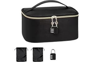 Jburwisy Discreet Lockable Sex Toy Storage Bag |Adult Toy Box with Lock & 2 Sex Toy Bags (Black) |Private Toy Storage Bag Box