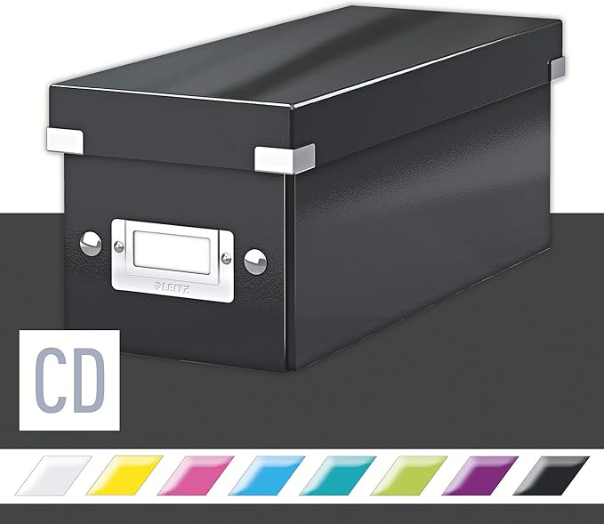 Leitz CD Storage Box, Black, Click and Store Range, 60410095 Amazon.co