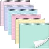 gisgfim 6 Packs 9.5" x 11" Pastel Colored Landscape Legal Pads College Ruled Notebooks Perforated Note Pads 40 Sheets Punched Top Spiral Bound Notebooks Lined Paper Notepads for School,Office,Home