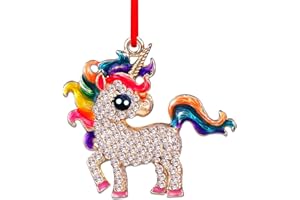 PETCEE Metal Unicorn Christmas Ornaments 2023 Unicorn Ornaments for Kids Christmas Tree Decorations Colorful Unicorn Hanging Ornaments Unicorn Keepsake Gifts for Girls Kids Sisters Mom Women