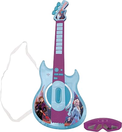 Lexibook Frozen Light-Up Electronic Guitar MP3 Input Microphone Game Modes Blue