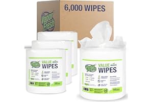 Vapor Fresh Value Wipes - 1,500 Count x 4 Rolls (6,000 Total Wipes) Plant Powered Commercial Grade Cleaner For Gym Equipment, Fitness Studios, Spas, Schools - Bulk Refill Rolls - Unscented