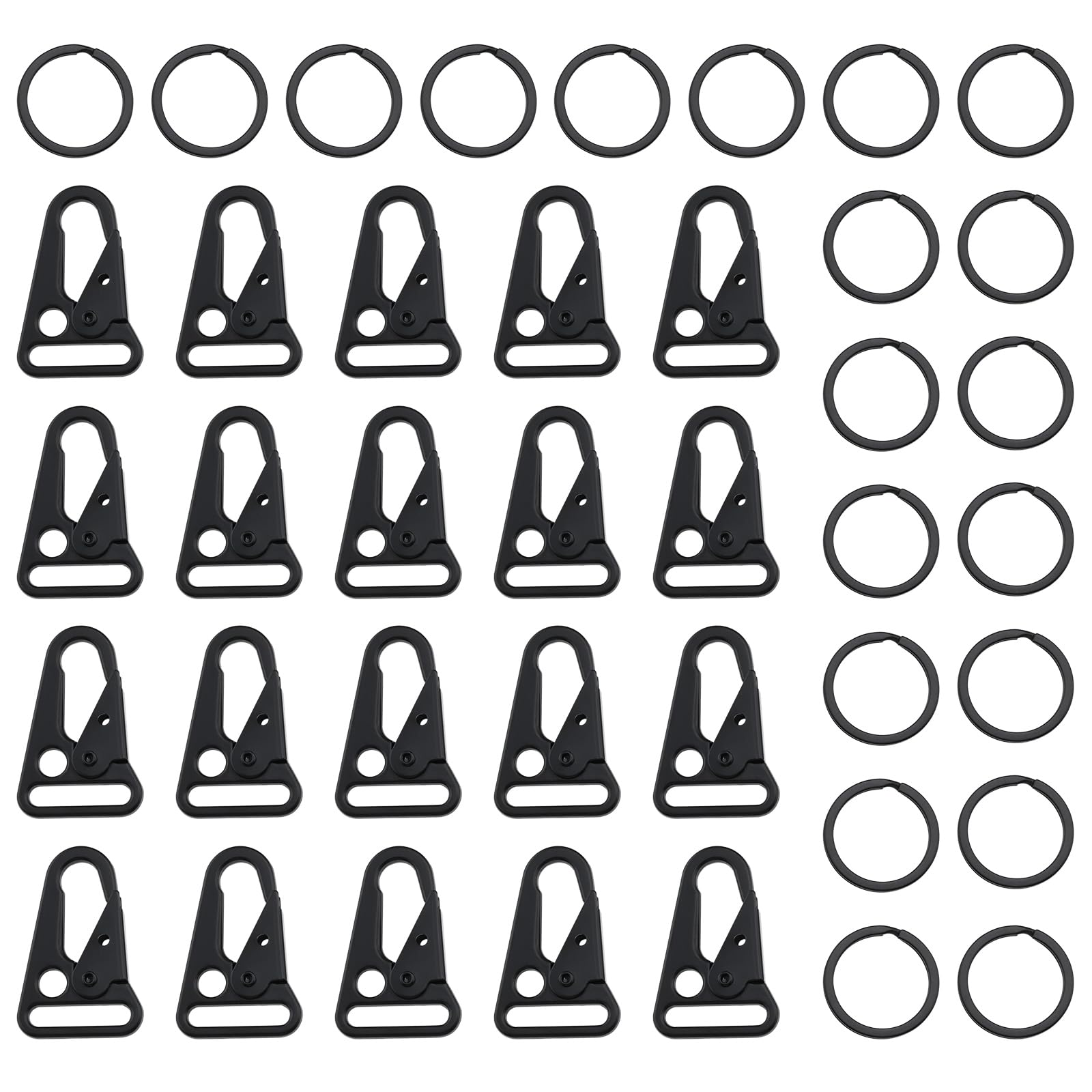 LT Easiyl 20Pcs Metal Tactical Snap Hook 1" Small Keychain Clip with Metal Key Ring for Paracord Bracelets Necklaces Bags Lanyard Accessories